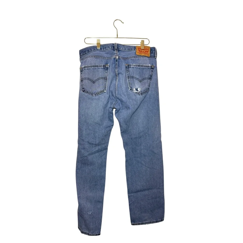 Levi's 505 Mens W36 L30 Straight Fit Blue Denim Jeans Light‎ Wash